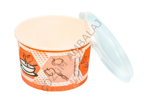 Karton Çorba Kasesi Kapaklı 16 oz 25 Adet