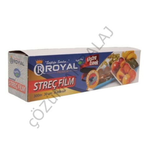 Royal PE 8 Mikron Kutulu Gıda Streci 30cm 300m (24 Adet)