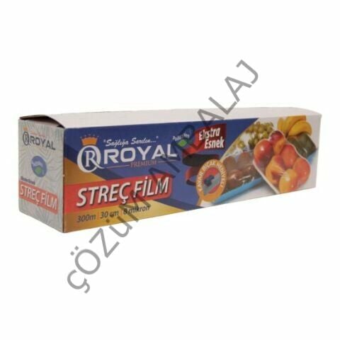 Royal PE 8 Mikron Kutulu Gıda Streci 30cm 300m (1 Adet)