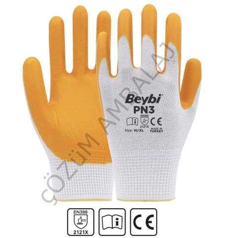 PN3 Polyester Örme Nitril Eldiven